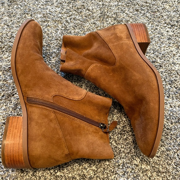 Caslon Womens Block Heel Ankle Bootie Side Zip Cushioned Insole Brown Sz 8 - Picture 5 of 12